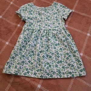 Cat & Jack Green Floral Kids Dress